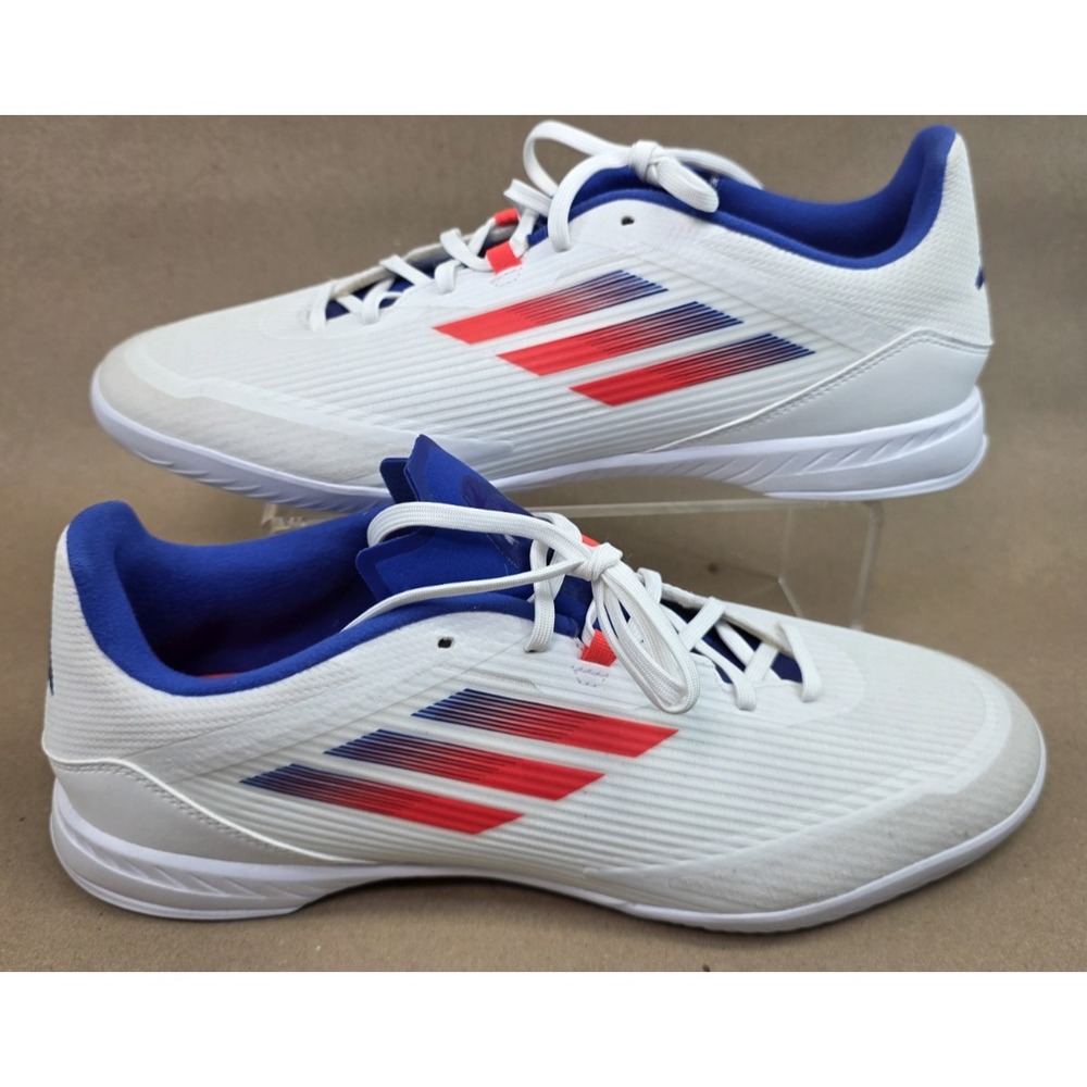 Adidas (Sz 13)  F50 League Indoor Soccer Shoes Men's IF1395 White Solar Red Blue